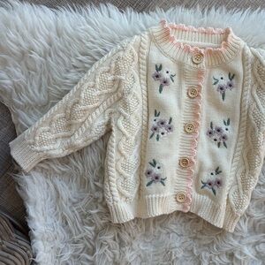 Baby Knit Cardigan with Cable Details